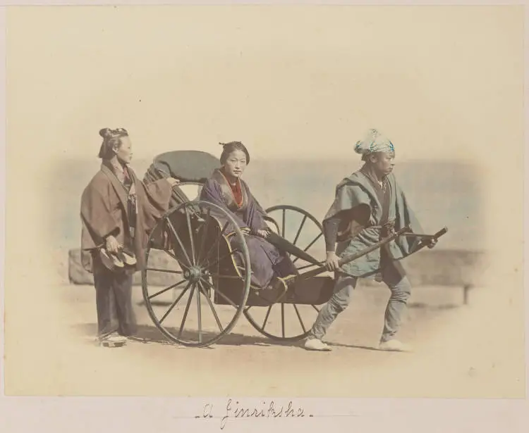 Japanese woman in a rickshaw