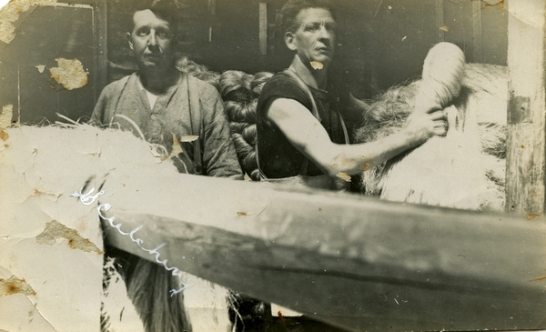 Inside the scutching shed: Photograph | Record | DigitalNZ