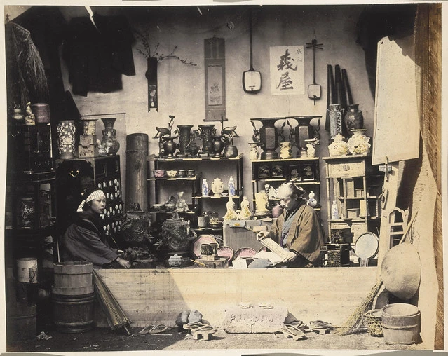 View of a curio shop, Japan