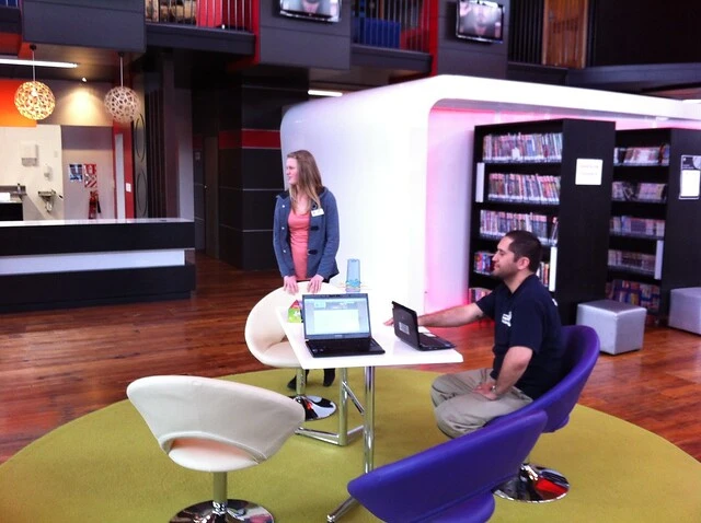 Trying out the wifi, Palmerston North Youth Space