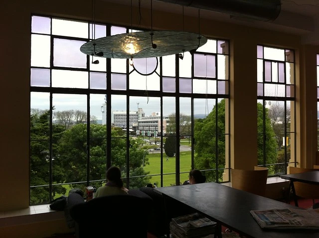 View out window, Palmerston North City Library
