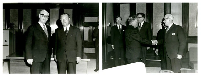 Keith Holyoake (New Zealand Prime Minister) & Masayoshi Ohira (Japanese Politician) - October 1972