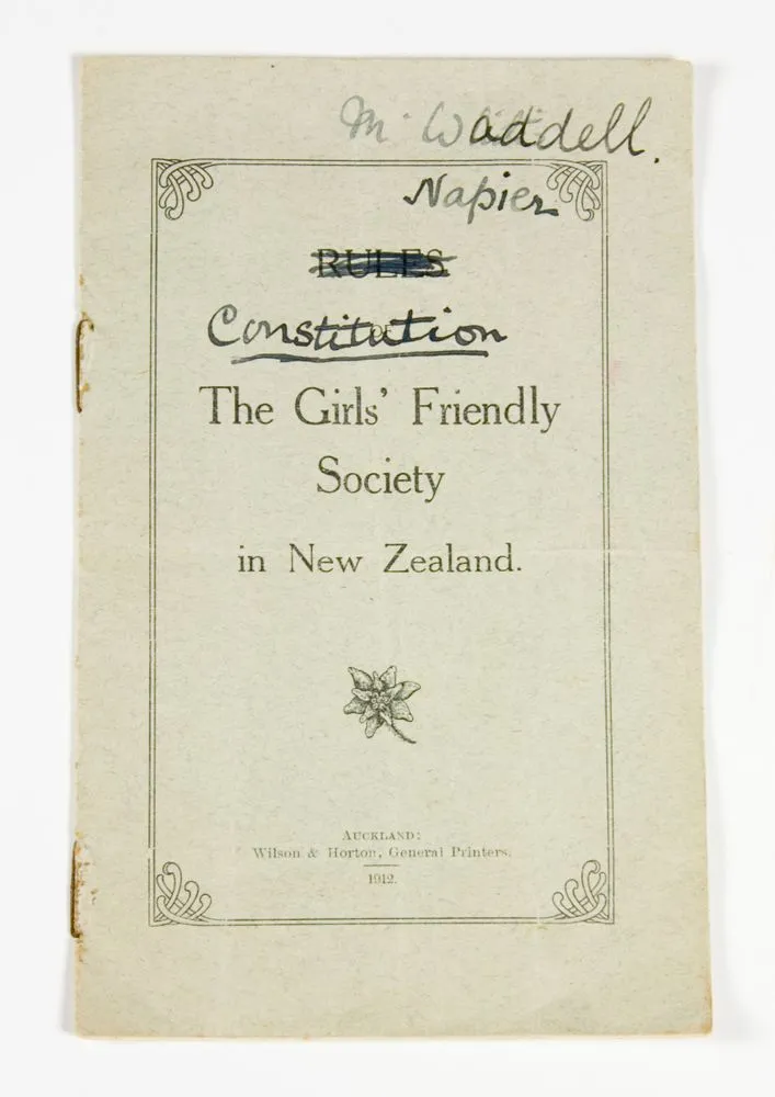 Rule Book, Girls Friendly Society