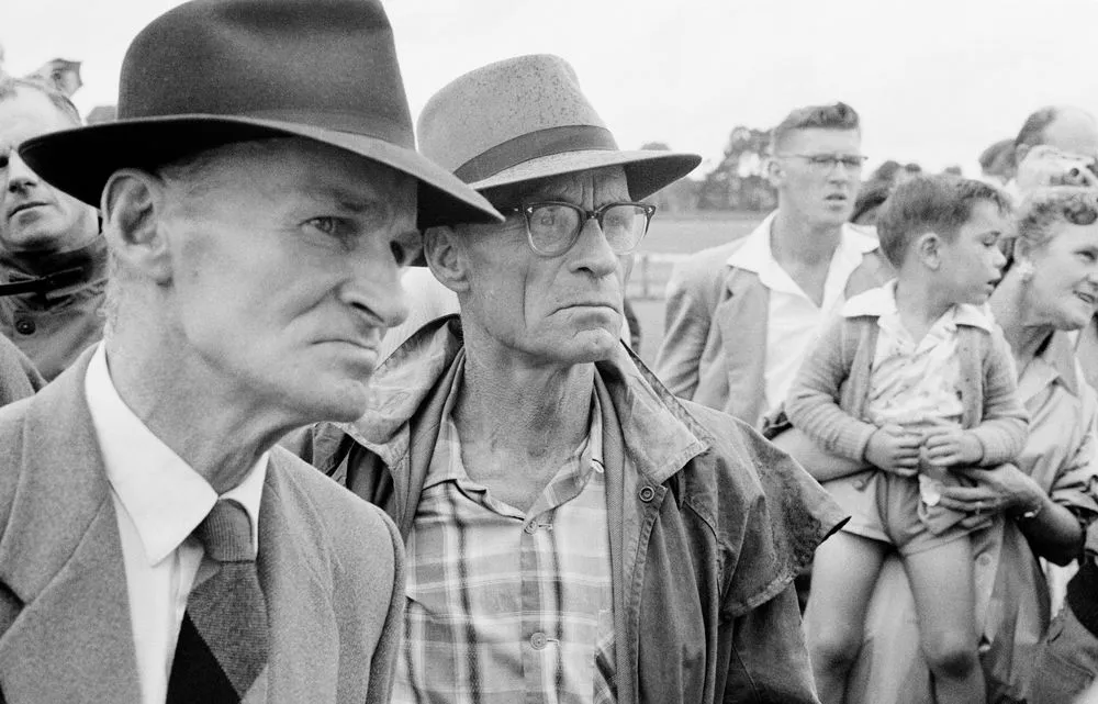 Dairy farmers at the Kumeu A & P Show. Taken for ‘New Zealand, gift of the sea’ (1963)