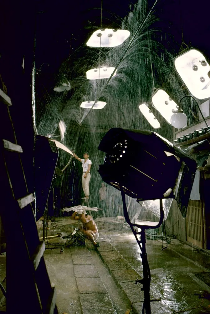 Film set for ‘Niigata bamboo doll’, directed by Kozaburo Yoshimura, Kyoto, Japan. From a series on the Asian film industry for ‘Life’