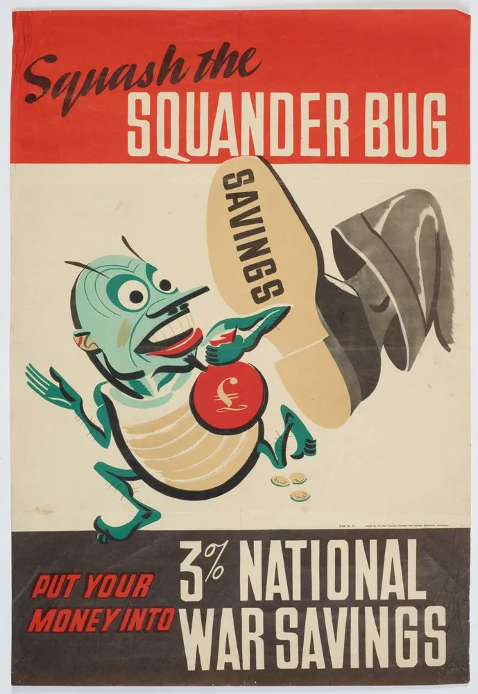 Poster, 'Squash the Squander Bug' | Record | DigitalNZ