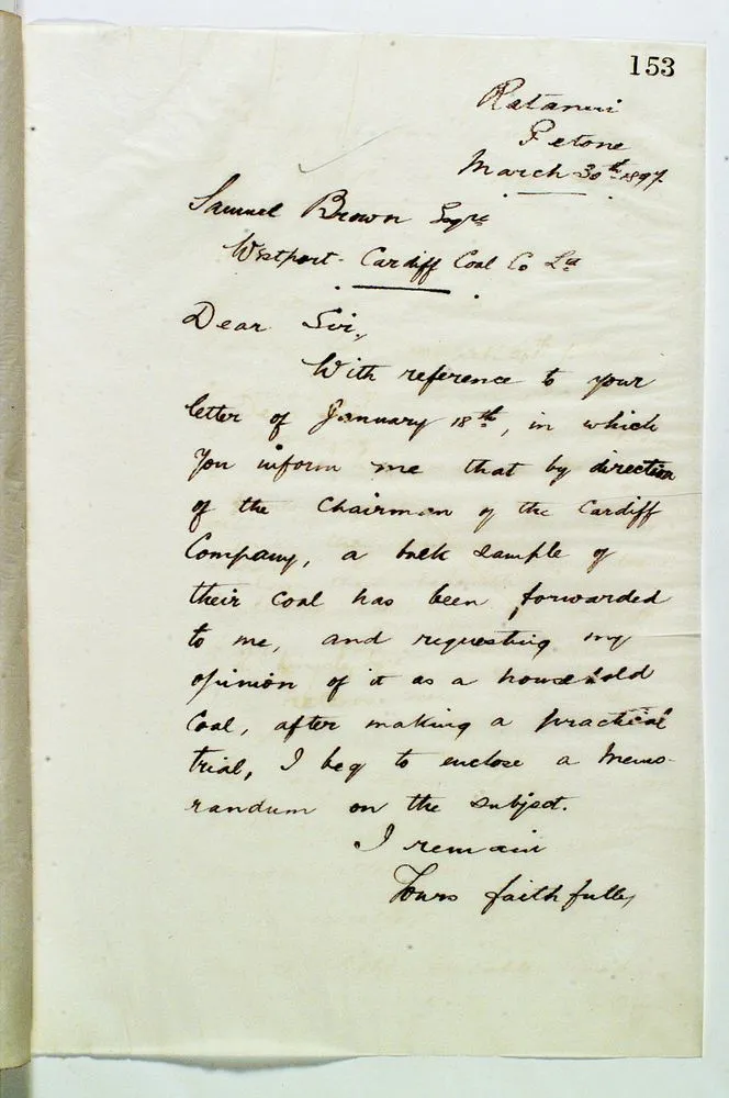 Outward letter: Page 153