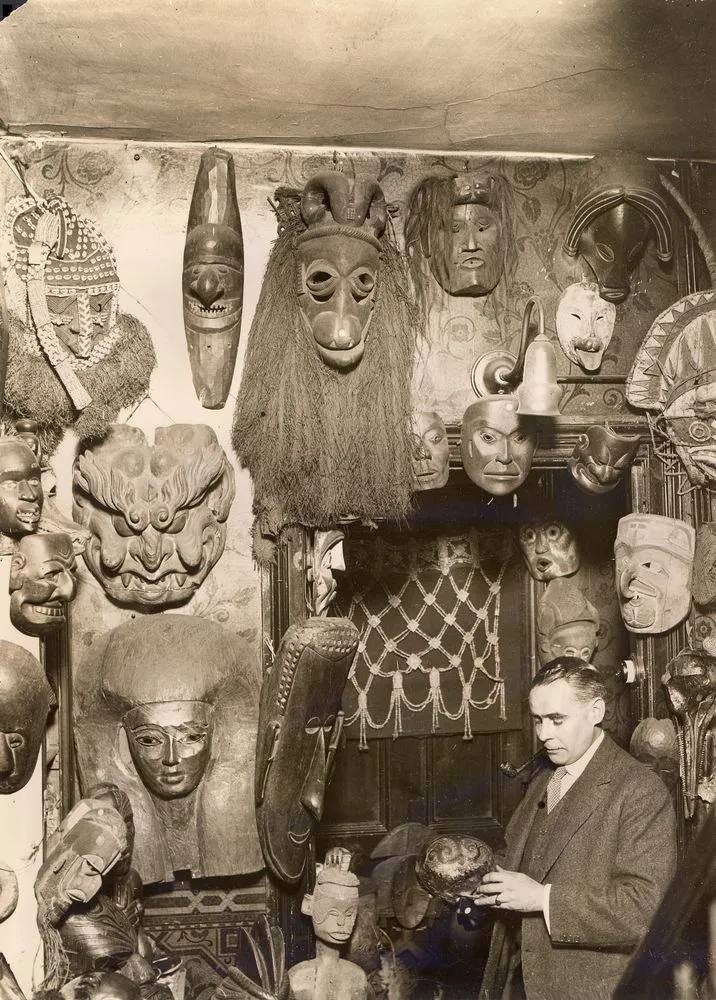 W.O. Oldman with masks and headdresses