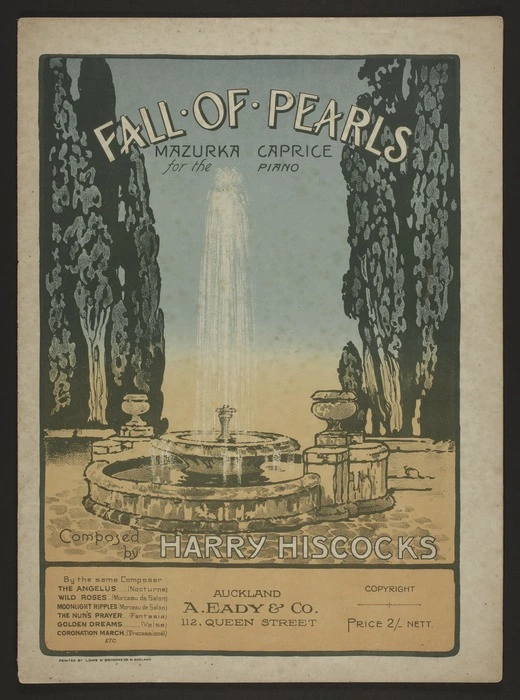 Fall of pearls : mazurka caprice for the piano / composed by Harry Hiscocks.