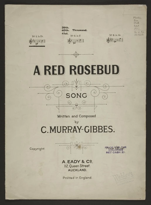 A red rosebud : song / written and composed by C. Murray-Gibbes.