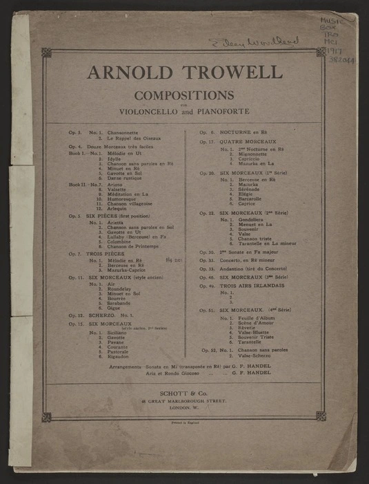 Mélodie en Ré : op. 7, no. 1 / Arnold Trowell.