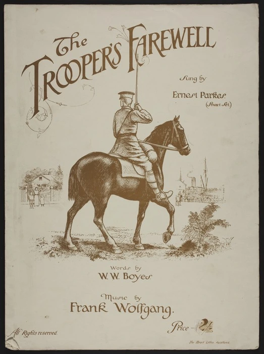 The trooper's farewell / words by W.W. Boyes ; music by Frank Wolfgang.