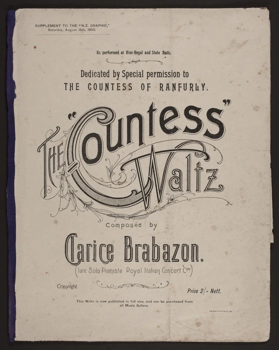 The countess waltz / composed by Clarice Brabazon.