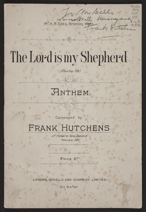 The Lord is my shepherd : Psalm XXIII / Frank Hutchens.