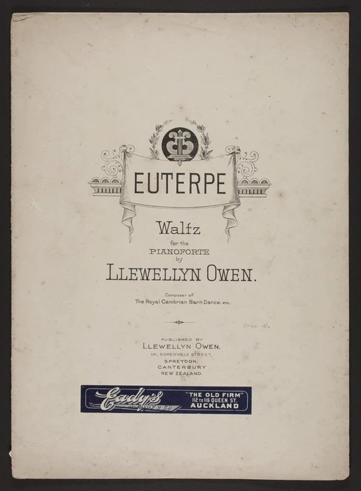 The Euterpe waltz / Llewellyn Owen.