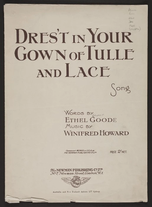 Dres't in your gown of tulle and lace / words by Babette ; music by Winifred Howard.