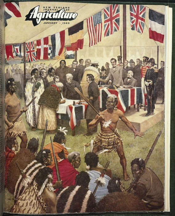 Mitchell, Leonard Cornwall, 1901-1971 :[A reconstruction of the signing of the Treaty of Waitangi, 1840]. 1949.