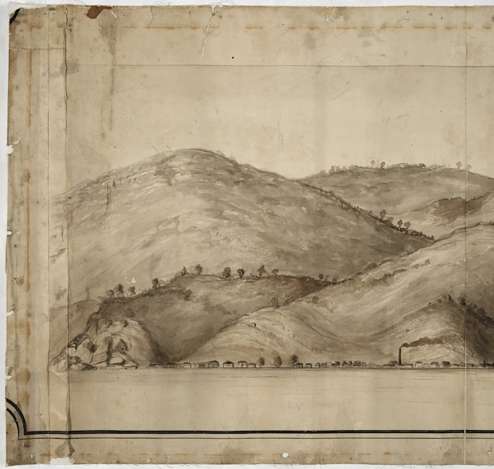 Severn, Henry A :Sketch panorama of Thames Goldfield [Section one of ...