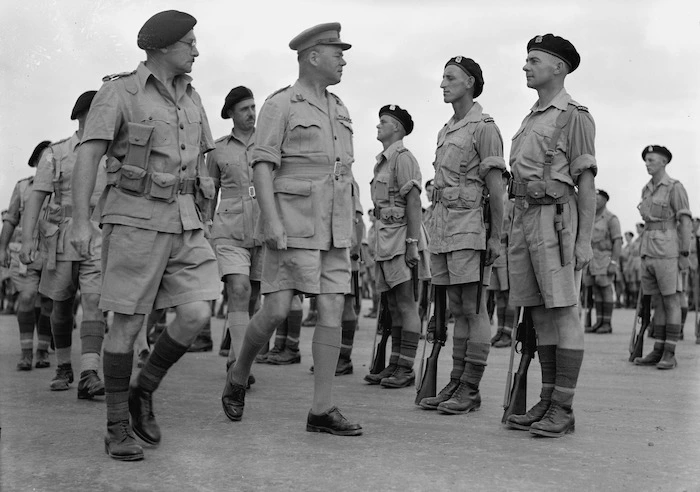 Brigadier Lindsay Inglis and Lieutenant Colonel R L McGaffin inspecting ...