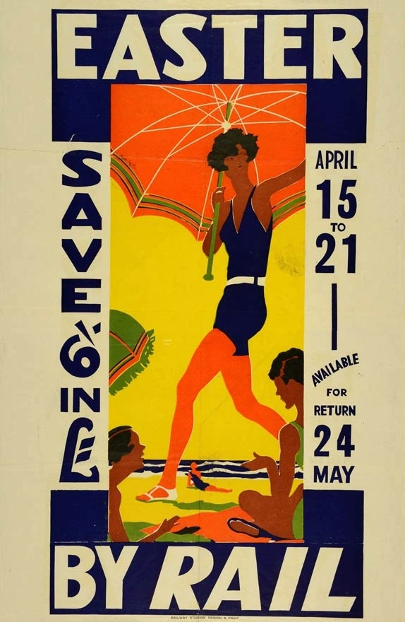 Easter by rail poster, 1930