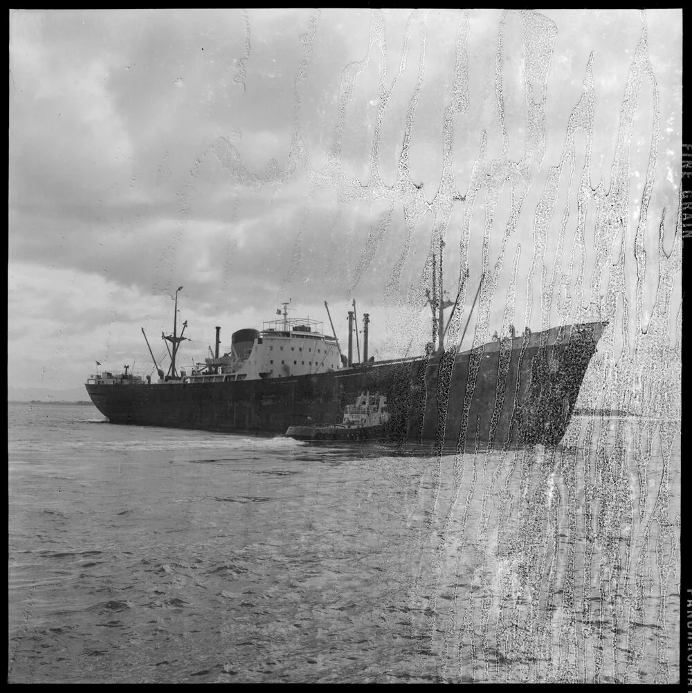 The Firbank is assisted from her berth by the Mount Maunganui tug ...