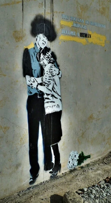 Constable Nao Yoshimizu Comforts a Relative of an Earthquake Victim