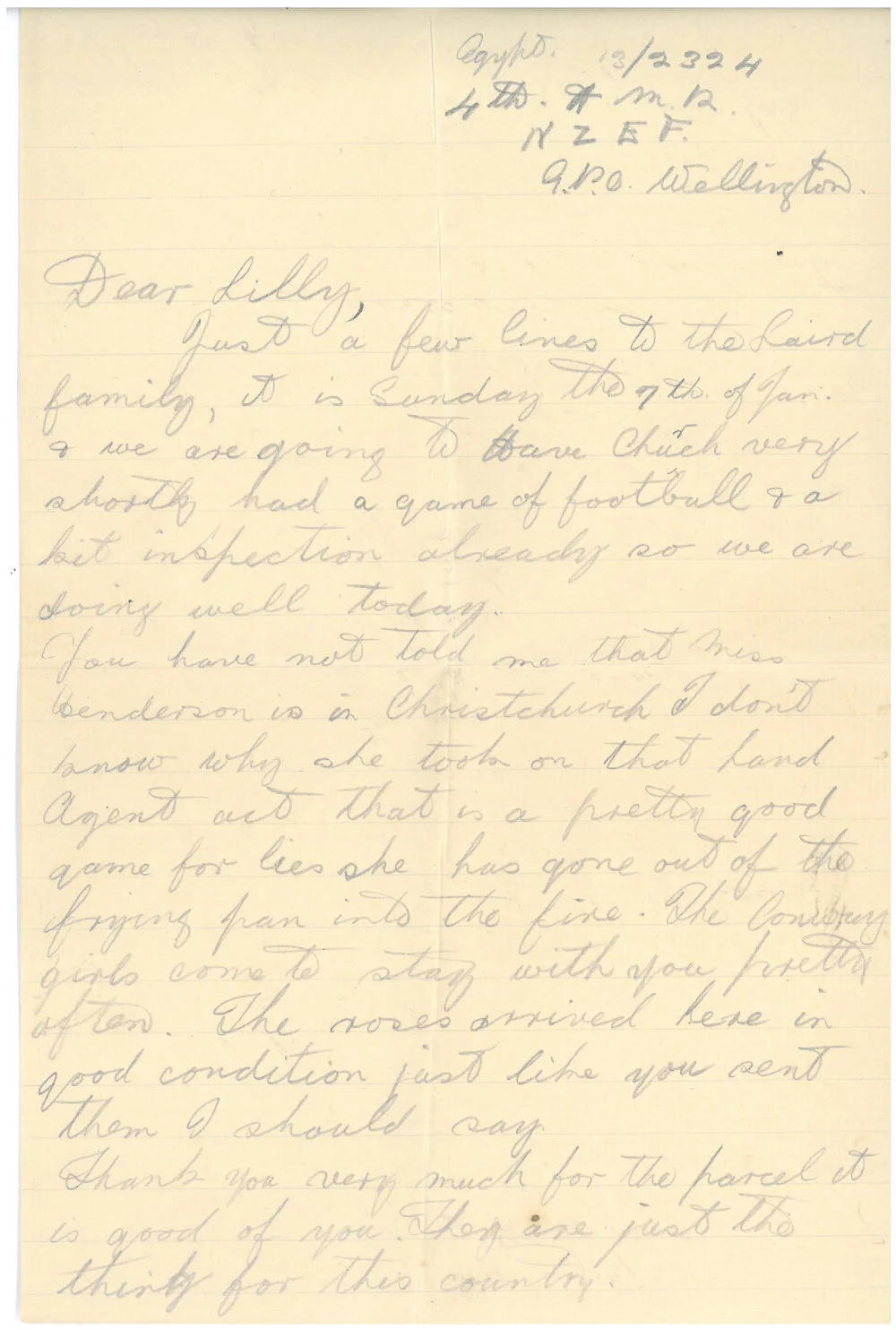 Letter from Eric Lucas Goodacre to Lilly Laird