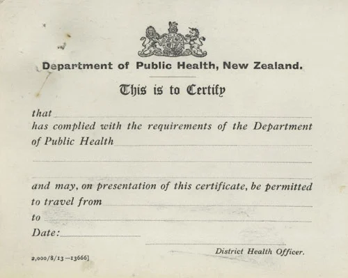 Smallpox vaccination certificate