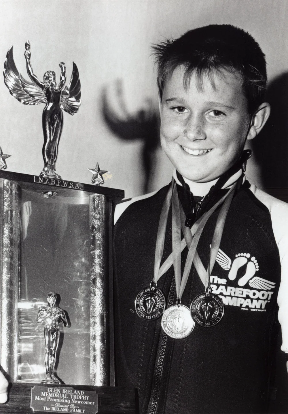 Water skiing; barefoot skier Jason MacArthur with three gold medals and ...