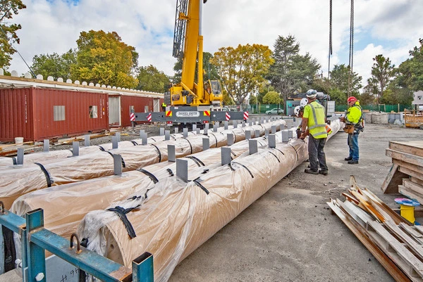 Cardboard tubes for transitional cathedral construction