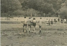 Bushcraft course 1966 - log river crossing