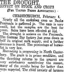 THE DROUGHT. (Otago Daily Times 5-2-1907)