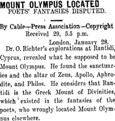 Mount Olympus located
