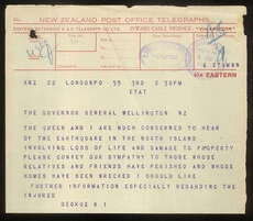Telegram from King George V