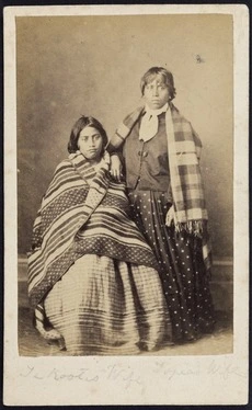 Photographer unknown :Portrait of wives of Te Kooti and Topia