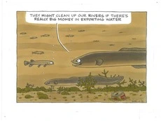 Polluted rivers-exporting water