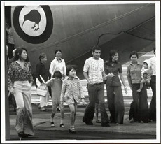 Evacuees from Vietnam, at Whenuapai aerodrome