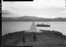 A pyramid at the temporary Massey memorial in Wellington