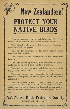 New Zealanders! protect your native birds