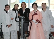 Sara Drum and North Korean colleagues