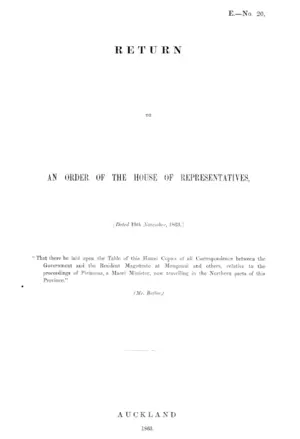 RETURN TO AN ORDER OF THE HOUSE OF REPRESENTATIVES,