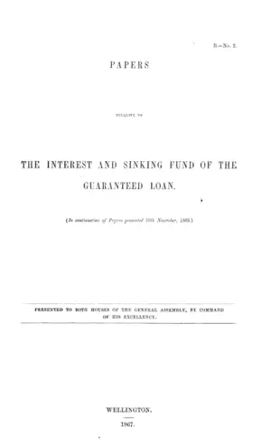 PAPERS RELATIVE TO THE INTEREST AND SINKING FUND OF THE GUARANTEED LOAN.