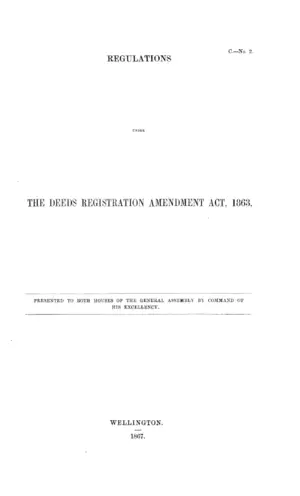 REGULATIONS UNDER THE DEEDS REGISTRATION AMENDMENT ACT, 1863.