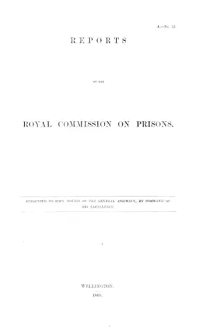 REPORTS OF THE ROYAL COMMISSION ON PRISONS.