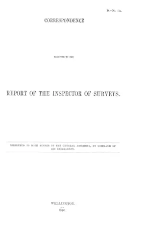 CORRESPONDENCE RELATIVES TO THE REPORT OF THE INSPECTOR OF SURVEYS.