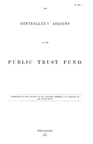 THE CONTROLLER'S ACCOUNT OF THE PUBLIC TRUST FUND.