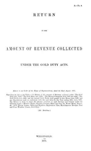 RETURN OF THE AMOUNT OF REVENUE COLLECTED UNDER THE GOLD DUTY ACTS.