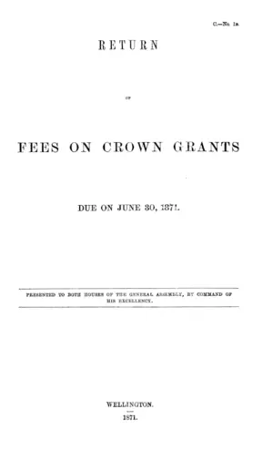 RETURN OF FEES ON CROWN GRANTS DUE ON JUNE 30, 1871.