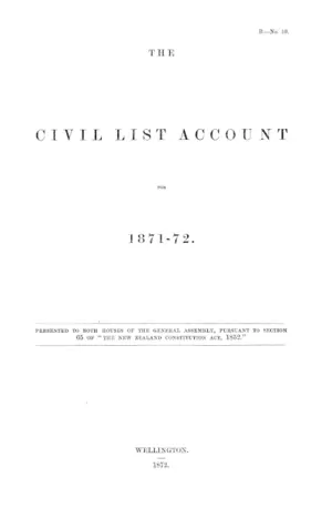 THE CIVIL LIST ACCOUNT FOR 1871-72.