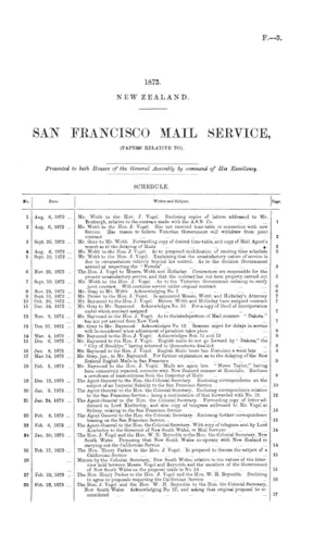 SAN FRANCISCO MAIL SERVICE, (PAPERS RELATIVE TO).